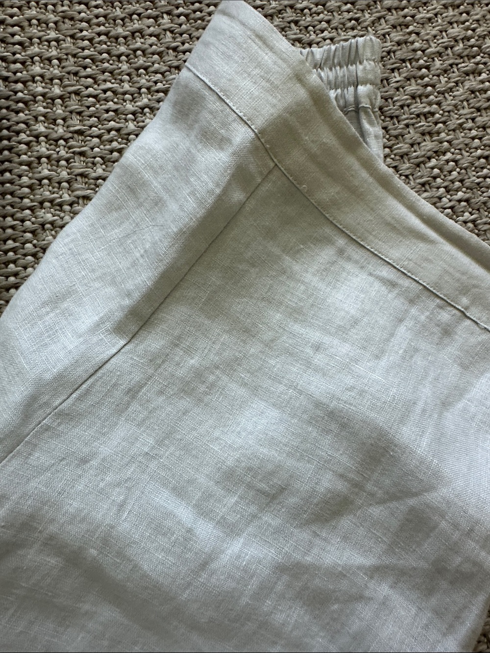 Magaschoni Cream Linen Elastic-Waist Pants - Picture 4 of 7